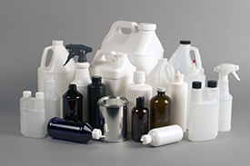 Selection of bottles and containers